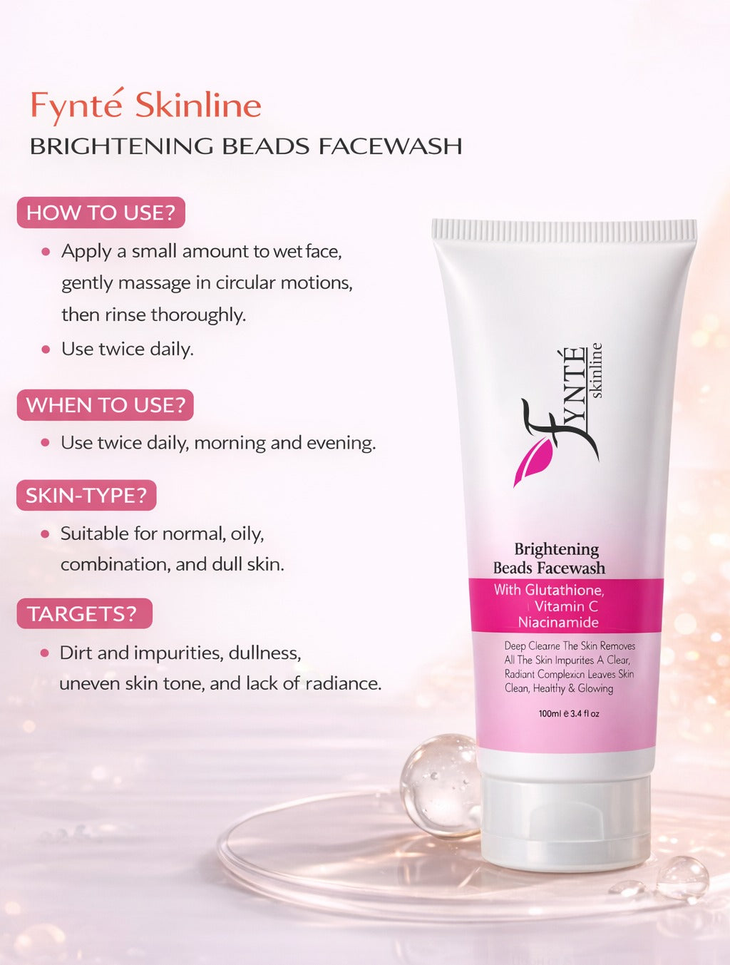 Beads Brightening Facewash (100ml)