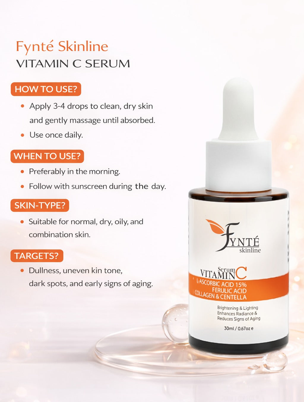 Fynte Skinline Vitamin C Serum 15% (30ml)